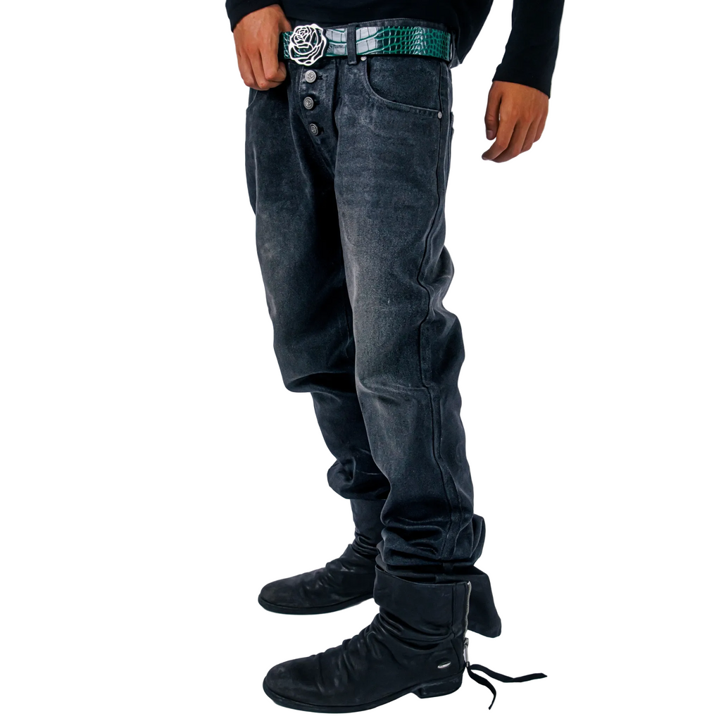‘COAL’ WAXED BOOTCUT DENIM