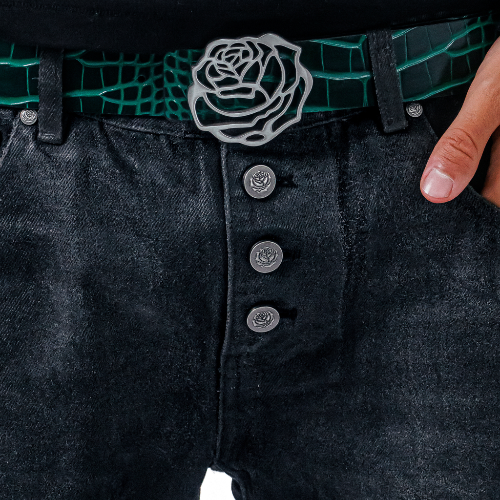 ‘COAL’ WAXED BOOTCUT DENIM