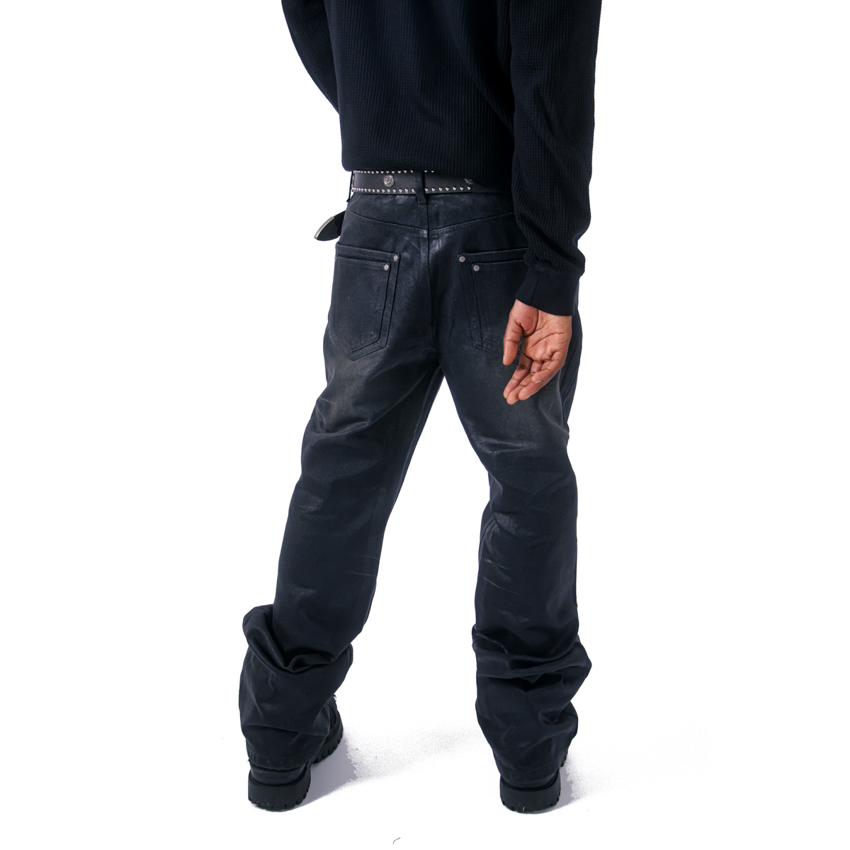‘COAL’ WAXED BOOTCUT DENIM